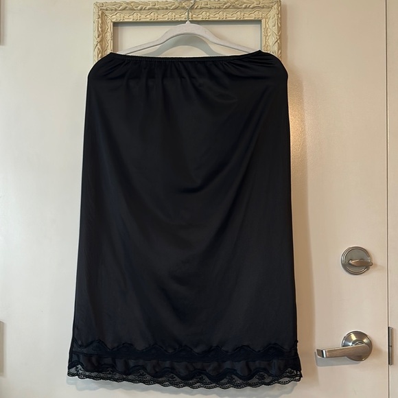 Reitmans Other - REITMAN’S | Vintage Sexy Black Satin Rayon Half Slip with Lace Details